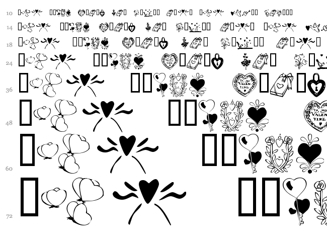KR With Heart font waterfall